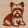 Yorkshire Terrier Sitting Silhouette Small dog breed sitting illustration in vector format.