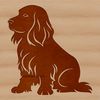 A vector illustration of a Cocker Spaniel sitting on its haunches, suitable for various graphic designs.