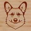 Stylized Dog Head Design Vector A stylized vector illustration of a corgi's head.