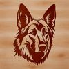 Beautiful Dog Head Silhouette Vector Graphic A high-quality graphic representation of a dog's face, created as a scalable vector image.