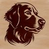Beautiful Golden Retriever Clip Art Image A golden-colored dog with a friendly expression, suitable for use in vector design projects.