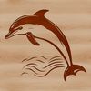 Illustrated dolphin sea creature in vector format.