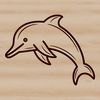 Marine Mammal Line Art A simple line drawing of a dolphin, a marine mammal often found in the ocean.