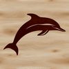 A detailed illustration of a dolphin in the ocean, suitable for vector graphics and cutting machine designs.