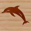 A detailed illustration of a dolphin in the ocean, suitable for vector graphics.