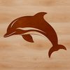 Free Dolphin Clipart Design A detailed illustration of a dolphin in the ocean, suitable for vector graphics and design.