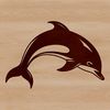 Swims through the ocean with grace. A digital illustration of a dolphin swimming in the ocean, suitable for vector design.