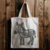 Hand-drawn Donkey Silhouette A cartoon-style donkey standing on its hind legs.