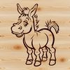 Colorful Cartoon Donkey Silhouette A cartoon donkey standing on its hind legs, suitable for digital design projects.