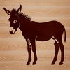 Donkey Silhouette Clip Art SVG Design An SVG graphic representation of an animal, specifically a donkey, designed as clip art.