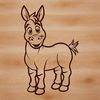 Beautiful Animal Design Donkey SVG A simple vector illustration of a donkey standing on a solid background.