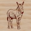 A digital illustration of a standing donkey.