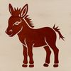 Grey Donkey Silhouette A standing animal with grey fur and ears, suitable for vector design projects.