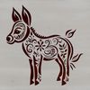 A simple standing donkey with ornate details illustrated in vector format.