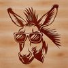 Vector Donkey Silhouette with Sunglasses A donkey's head wearing trendy sunglasses in a simple vector design.