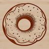 A sweet donut with a glazed exterior and soft interior, suitable as clip art for various designs.