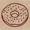 A sweet treat made from yeast dough, depicted as a stylized vector graphic.