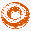Donut Illustration Vector Art A stylized illustration of a donut with a glossy finish, suitable for food-related designs and decorations.