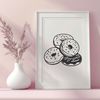 Colorful Donut Graphic Design A colorful donut made with intricate design elements, suitable for vector graphics and digital cutting machines.