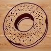 A digital illustration of a donut as a vector design.