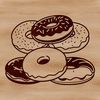 A simple illustration of a donut, suitable for vector art projects.