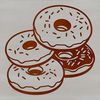 A vector graphic representation of a dessert donut in a neutral color scheme, ideal for cutting or laser engraving.