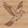 A graphic representation of a dove in SVG design.