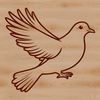An SVG graphic featuring a dove in simple lines and shapes.
