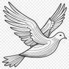 Vector White Dove Silhouette A white dove perched on a branch, designed as vector art.