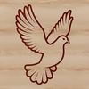 A white dove perched on a branch, symbolizing peace and calm.