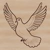 A digital representation of a dove created as a scalable SVG graphic.