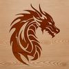 Beautiful Stylized Dragon Clip Art A stylized illustration of a mythical creature's head, represented as a dragon in SVG vector format.
