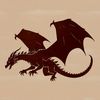 A large, mythical creature with scales and wings, suitable for vector art design.