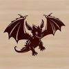 A mythical creature with scales and wings, designed as vector art.