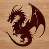Mythical Dragon SVG Design A medieval-style mythical creature with scales and wings.