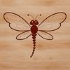 Illustration of a dragonfly in vector format, suitable for cutting machines or laser engraving.