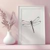 A detailed dragonfly design suitable for use in craft projects and digital applications.