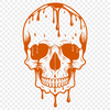 Eerie Skull Design A vector graphic representation of a skull with a haunting, eerie theme suitable for Halloween designs.