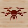 Detailed Drone Vector Art A detailed illustration of a drone in flight, depicted with smooth lines and realistic features.