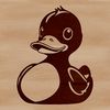 An outline drawing of a bird commonly known as a duck, ideal for cutting machines or digital art software.