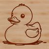 A stylized illustration of a duck, suitable for vector graphics and digital design.