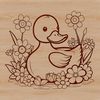 Whimsical Bird Vector Graphic A digital illustration of a waterfowl bird with feathers and webbed feet.
