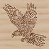 A majestic eagle in flight, with outstretched wings.