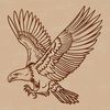 An artistic vector representation of a soaring eagle with spread wings, ideal for use in graphic design projects and crafts.