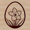 Beautiful Easter Egg Design SVG A colorful Easter egg decorated with spring motifs and flowers.