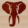 Beautiful Elephant SVG Clip Art Design A detailed illustration of an elephant's head with a large ear and trunk.