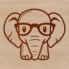 Cute Elephant with Specs Vector Graphic Illustrated elephant wearing glasses in a simple vector design.