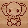 Beautiful Gray Elephant SVG Clip Art Large gray elephant with a wrinkled skin and long ears depicted in vector format.