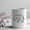 Vector design element featuring a detailed elephant silhouette.