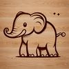 Free Vector Art of a Single Elephant SVG illustration of a single elephant with textured skin.